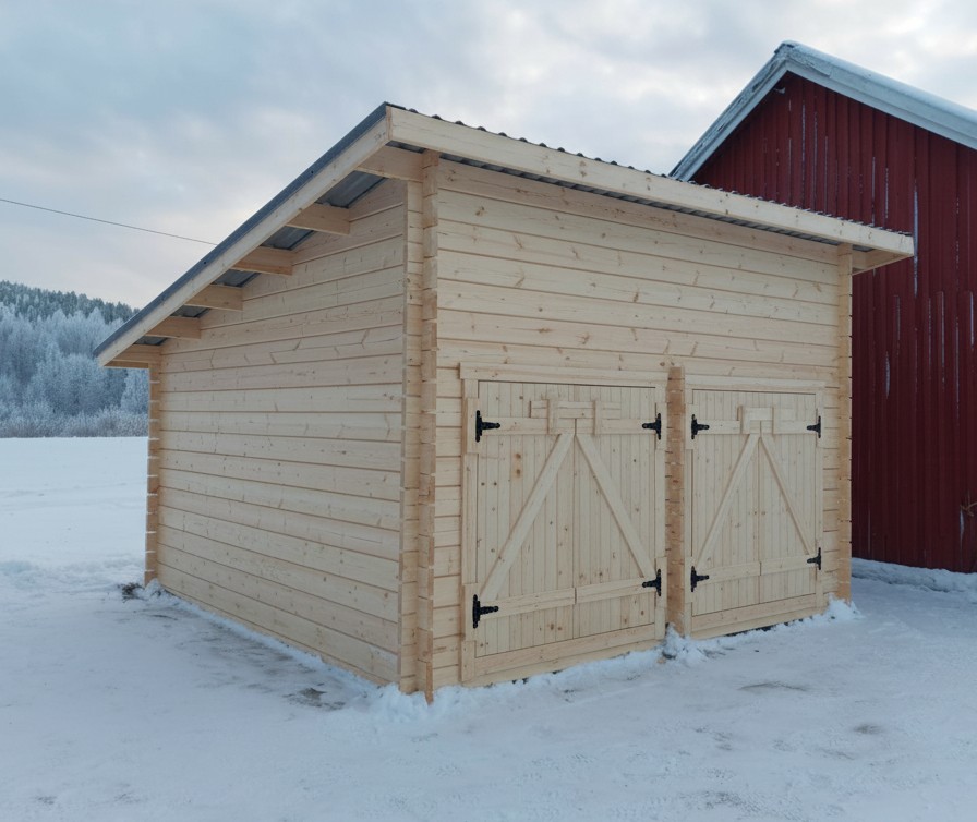 Pihavarasto P16 Hirsitalli 16m2