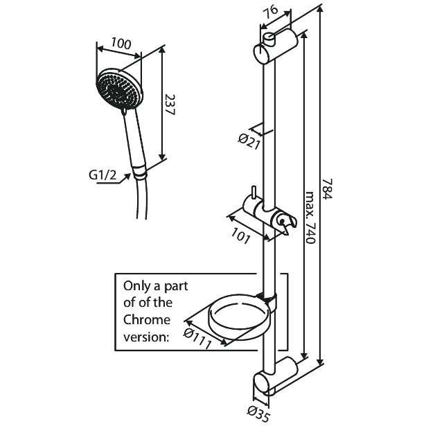 Damixa Core Flex Suihkusetti