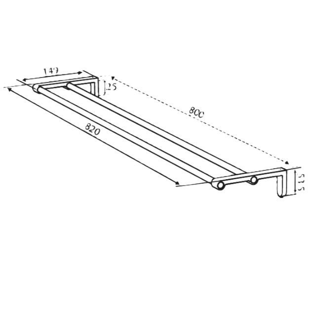 Damixa Zen Kaksoispyyhetanko 800MM
