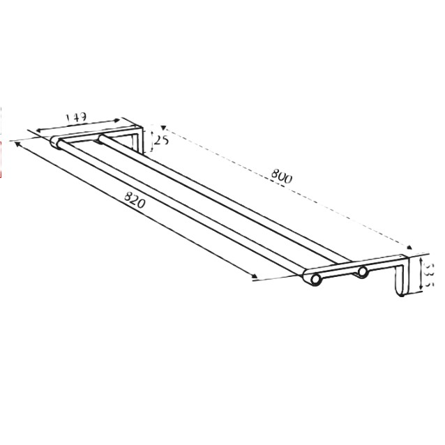 Damixa Zen Kaksoispyyhetanko 800MM