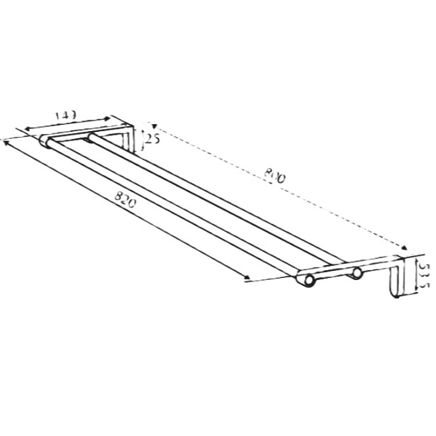 Damixa Zen Kaksoispyyhetanko 800MM